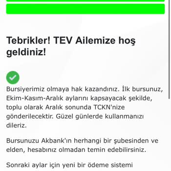Tev Burs Ödemesi