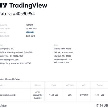 TradingView Habersiz Ücret Çekilmesi