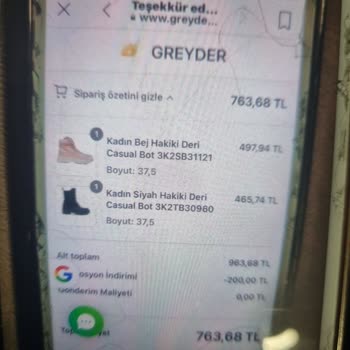 Greyder İnternet Alışveriş Sitesi Sahte Hesap