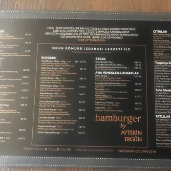 Hamburger By Aytekin Ergün Menü İle Uyuşmayan Yanıltıcı Fiyatlar