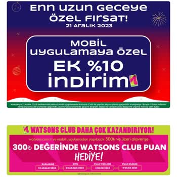 Watsons Kampanya Puanımı Yüklemedi!