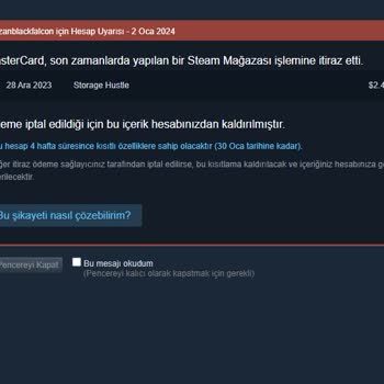 Mastercard Ters İbraz İtirazı Steam