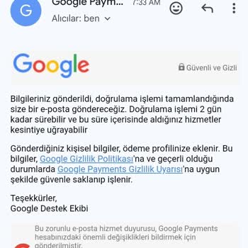Google Pay'in Doğrulamamı Kabul Etmemekteki Israrı