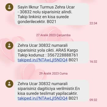 Aras Kargo Teslimatımı Teslim Etmedi, Geri İade Etmekle Tehdit Etti.