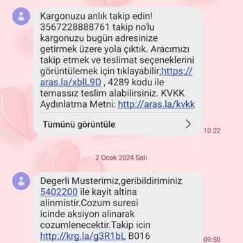 Aras Kargo Teslimatımı Teslim Etmedi, Geri İade Etmekle Tehdit Etti.
