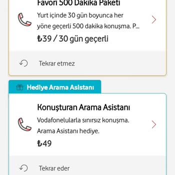 Vodafone Daha Önceden Kullandığım Paketi Satın Almamı Engelliyor