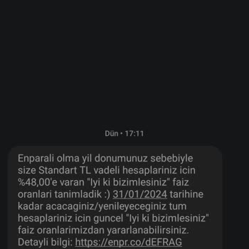 Enpara İyi Ki Bizimlesin Faizi Tanımlamıyor