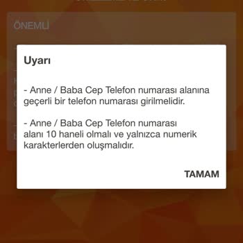 ÖSYM Anne Baba Cep Telefonu Yerine Geçerli Numara Giremiyorum