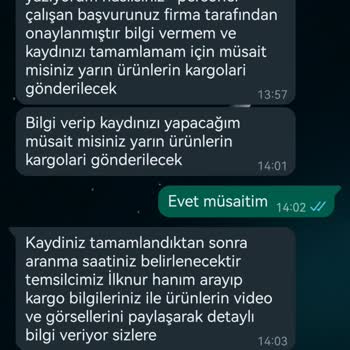 Evde Ekişi Paketleme İznim Dahilinde Olmayan İşlem Sorumluluk Reddi