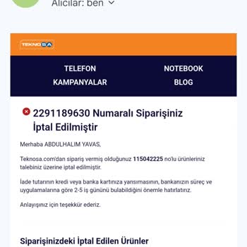 Teknosa Para İadesini Geciktiriyor