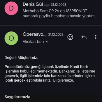 İş Bankası Kredi Kartımdan Havale Edilemeyen Tutarı İade Etmiyor