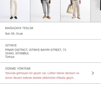 Zara Ödeme Hatası Diyerek Sipariş İptali Yapması