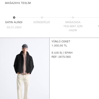 Zara Ödeme Hatası Diyerek Sipariş İptali Yapması