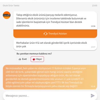 Trendyol Niğde Çanta Eksik Kırık Ürün