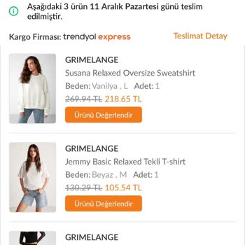 Grimelange'ın Eksik Ürün Gönderimi Ve Para İadesi Yapmaması