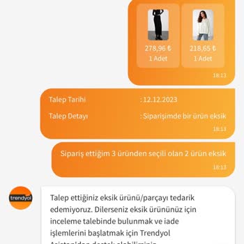 Grimelange'ın Eksik Ürün Gönderimi Ve Para İadesi Yapmaması