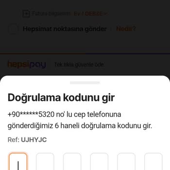 Hepsiburada Ödeme Esnasında Eski Numarama Kod Gidiyor