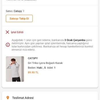 Trendyol İptalin Para İadesi