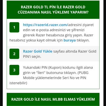 Playstore.com Ödeme Gerçekleşti Fakat Razer E-PİN Bilgisi Boş Geldi