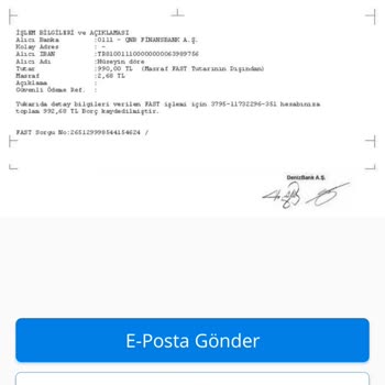 Denizbank Ücretsiz EFT Ye Ücret Alınması