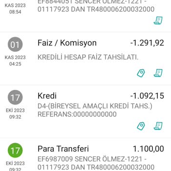 Garanti BBVA Kredili Hesap Faiz Tahsilatı