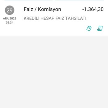 Garanti BBVA Kredili Hesap Faiz Tahsilatı