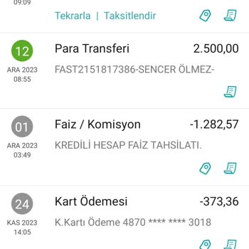 Garanti BBVA Kredili Hesap Faiz Tahsilatı