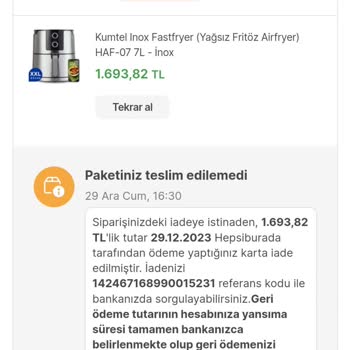 Hepsiburada Ürünü Zam Geldi Diye Hasarlı Diyerek Teslim Etmedi