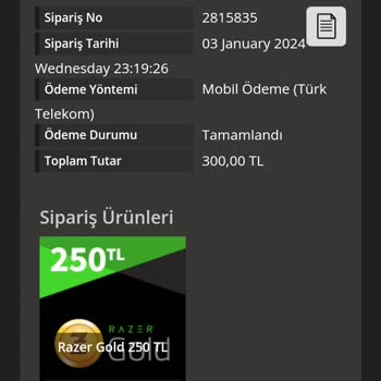 Playstore.com 250 TL Razer Kodum Aktif Değil, Yardım İstiyorum!