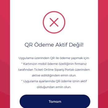 Ticket Online Sipariş Portal Ve Edenred Uygulaması QR Kullanamıyorum