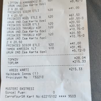 Carrefour SA Kartla Alışverişte Karta İade Ya Da Nakit İade Yapmıyor