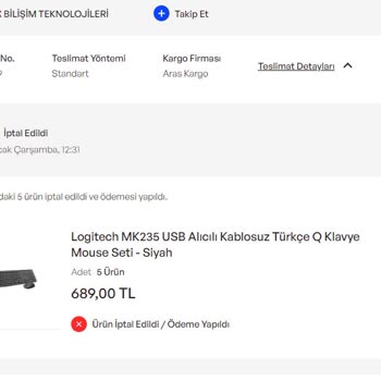 İdefix Gönderilmeyen Sipariş, Yalan Bilgi, Yapılmayan Para İadesi