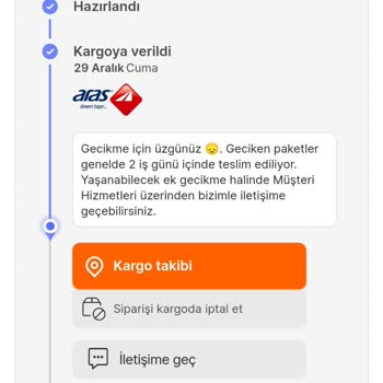 Aras Kargo Papatya Şubesi Sorumsuzluğu