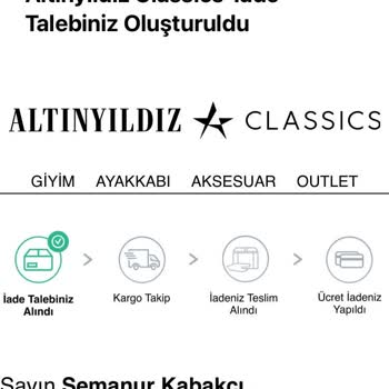Altınyıldız Classics Ürün İadesi Sürecinde Yaşanan Gecikme