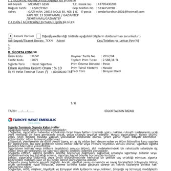VakıfBank Zorunlu Hayat Sigortası