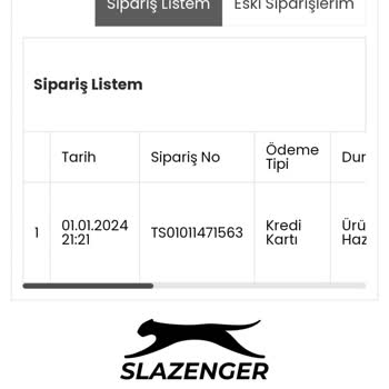 Slazenger İnternet Siparişim Kargoya Verilmiyor