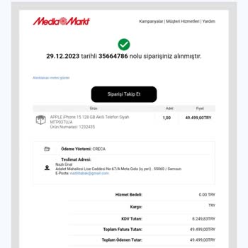 Media Markt'ın Haksız Sipariş İptali