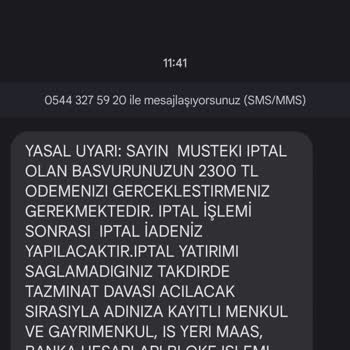 0544 327 59 20 Bir Siteye Başvurmadığım Halde Mesaj Geldi