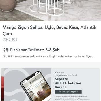 Vivense Siparişten 2 Ay Sonra Tedarik Bahanesiyle Ürün İptali!