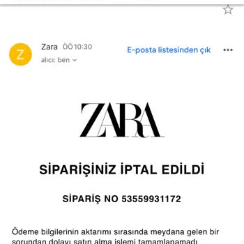 Zara Online Alışverişte İstenmeyen Sipariş İptali Ve İade Süreci