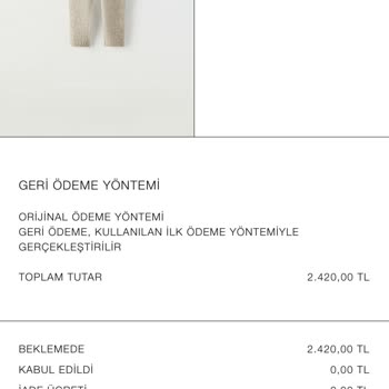 Zara Ürünlerim Teslim Edildiği Halde İade Halen Bekletiliyor!