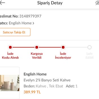Trendyol & English Home Sebepsiz Ürün İadesi