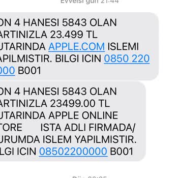 Apple Ziraat Bankası Kredi Kartı Şüpheli İşlem