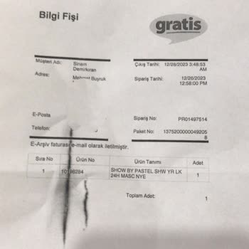 Gratis Yanlış Ürün Gönderimi