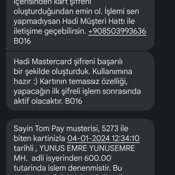 Hadi TOM Pay Hadi Para Yükleme Sorunu