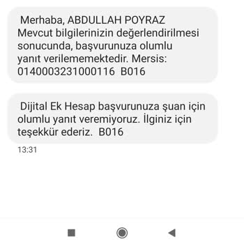 Burgan Bank Kredi Kartı Başvuru Olumlu Olarak Sonuçlandırılamamıştır