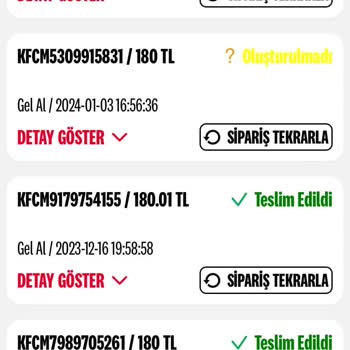 KFC Sipariş Oluşturmadan Kartımdan Para Çekti