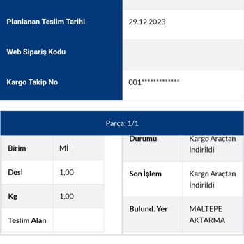 Sürat Kargo Maltepe Aktarmadan Bekleyen Ürünüm Tarafıma Ulaşmaması!