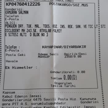PTT Kargo İade Edilen Çaycı İçin İade Süreci Problemi