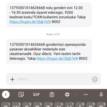 KARGOMsende Kargo Adres Bahanesiyle Gelmedi.